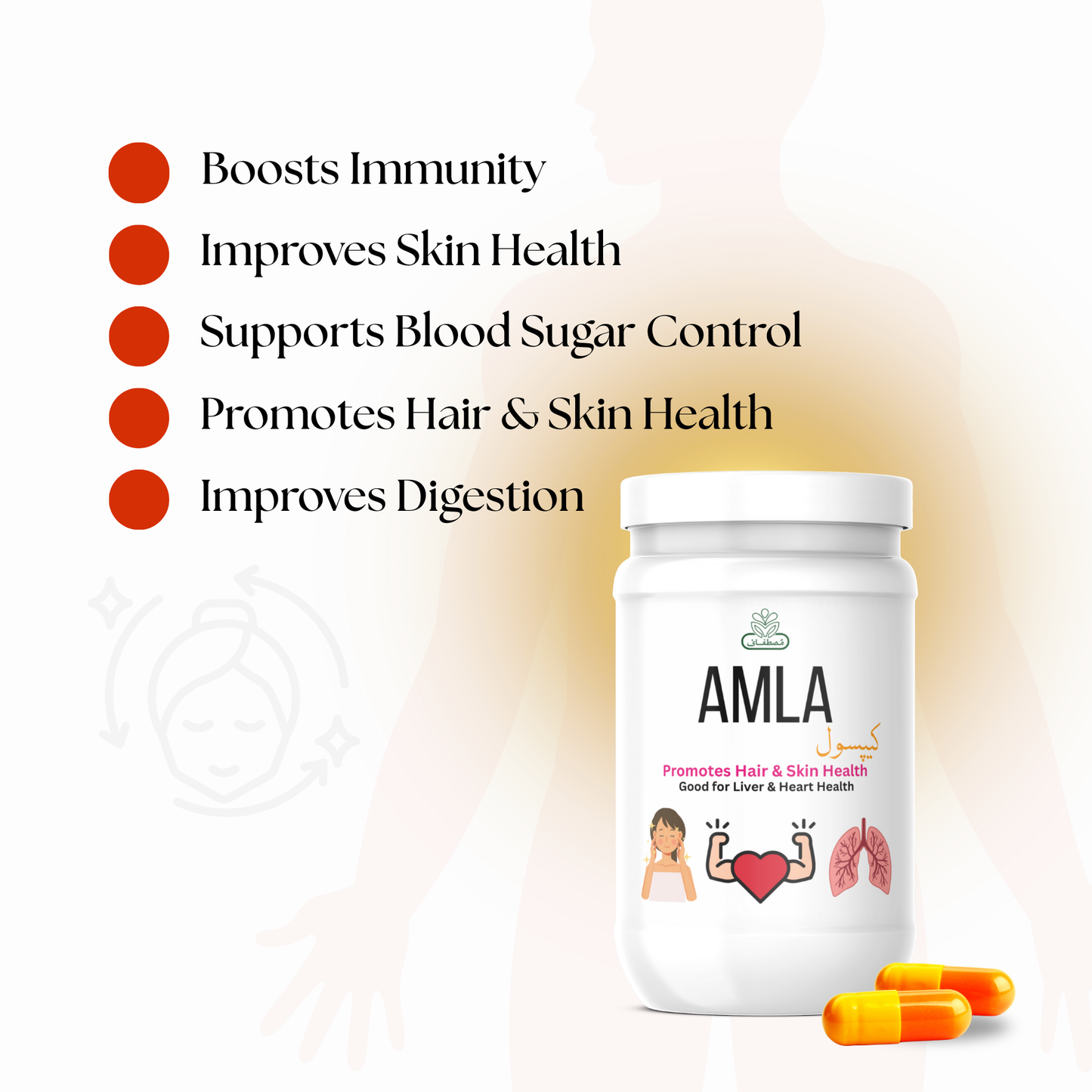 Organic Amla Capsules – 100% Pure Amla Powder | Vitamin C, Immunity & Skin Support |