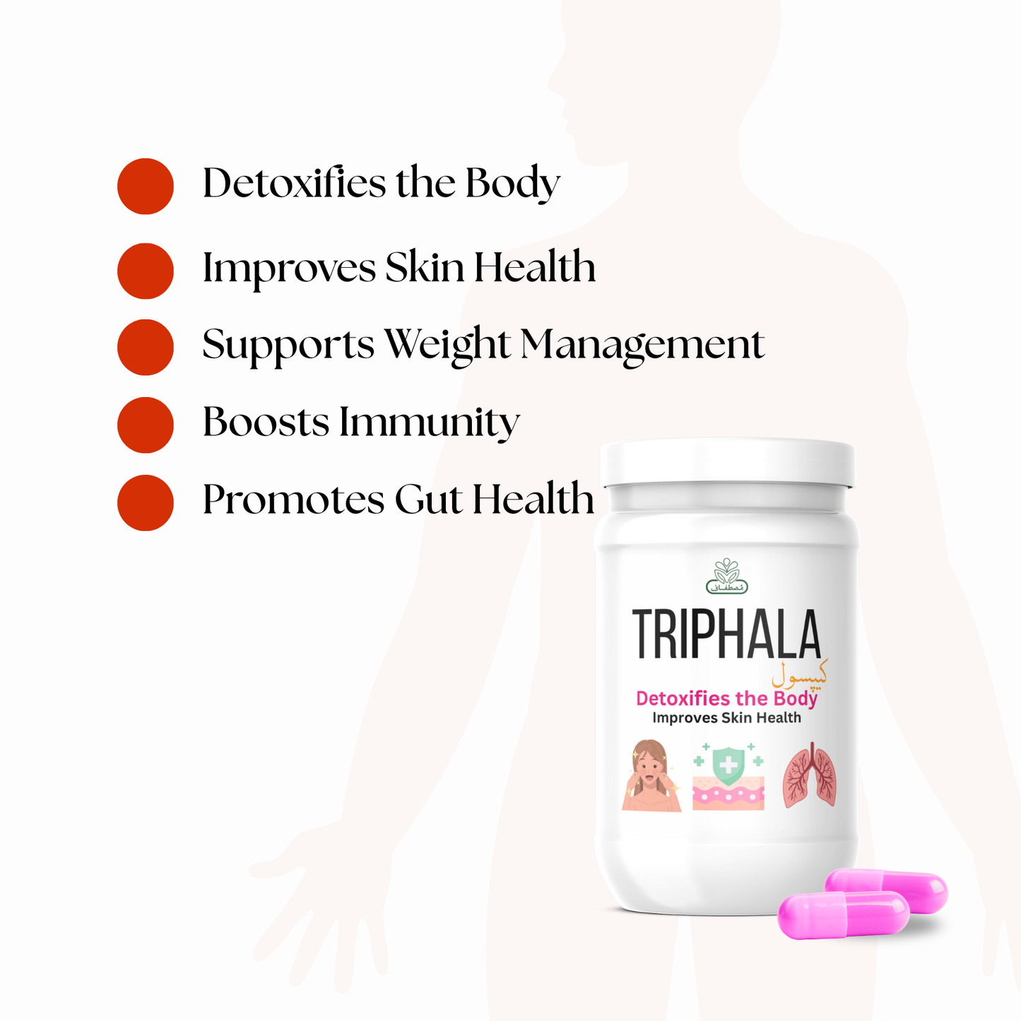 Organic Triphala Capsules – For Digestion, Detox & Weight Support | 100% Pure Ayurvedic Formula