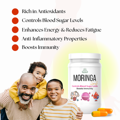 Moringa Capsules – 100% Pure Moringa Powder | Natural Energy & Immunity Booster |