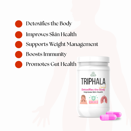 Organic Triphala Capsules – For Digestion, Detox & Weight Support | 100% Pure Ayurvedic Formula