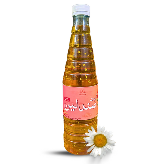 Sharbat e Sandaleen bottle with Warq-e-Nuqra – 1000ML

Natural Sandalwood Sharbat – cooling herbal syrup

Sandal sharbat homemade with edible silver

Traditional sandal drink for summer refreshment

Unani sandal syrup infused with Warq Nuqra