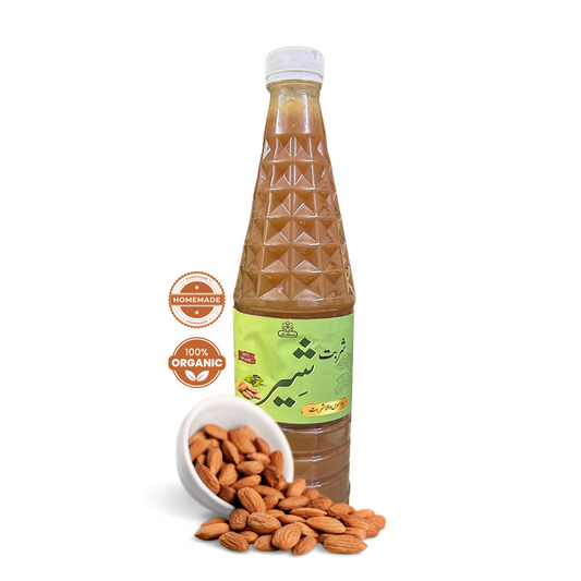 Homemade Sharbat Sheer Badamo Wala Sharbat 1000ML bottle

Premium almond milk syrup for natural energy

Cooling almond sharbat for summer refreshment

Traditional homemade almond syrup drink

Nutritious energy drink Sharbat Sheer