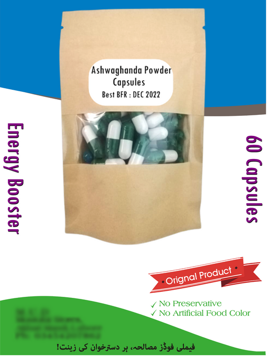 Organic Ashwagandha Powder - 60 Pills Pouch Pack - Pure Organic Ashwagandha Powder - Natural Anxiety Relief, Mood Enhancer, Immune & Thyroid Support, Anti Anxiety